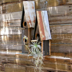 Recycled timber & corrugated iron birdhouses by Boodle Concepts. - Products