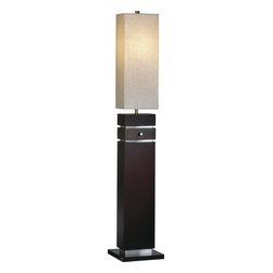 Waterfall Dark Brown Wood Floor Lamp - Floor Lamps