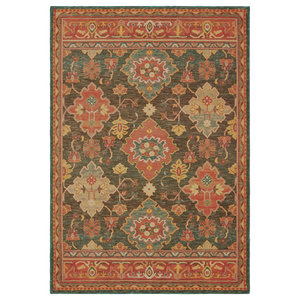 Tatiana Distressed Traditional Orange Blue Area Rug Mediterranean Area Rugs By Newcastle Home Houzz