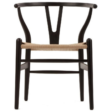Woodcord Solid Wood Dining Chair, Black