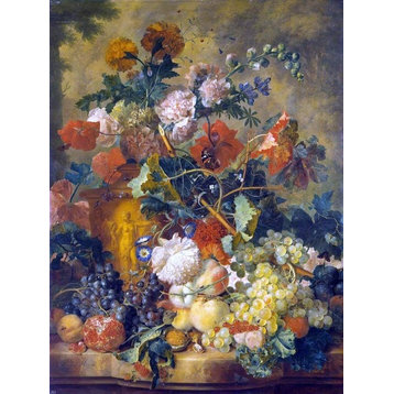 Jan Van Huysum Flowers and Fruit, 21"x28" Wall Decal Print