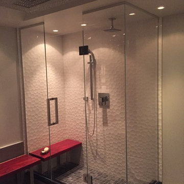 Custom glass shower w/LED lights