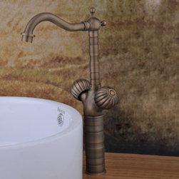 Bronze Double Handle Centerset Antique Bathroom Sink Faucet T1809B - Bathroom Sink Faucets
