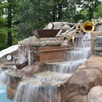 Caribbean Steampunk Backyard Swimming Pool by Legendary Escapes