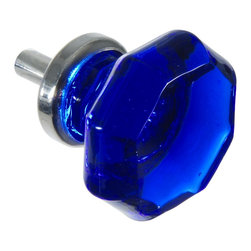 CKP - CKP Elegance Knob, Cobalt Blue Glass, Nickel Base - Cabinet And Drawer Knobs