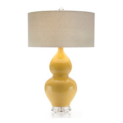 John Richard - Ocher Double Gourd Ceramic Lamp - Table Lamps