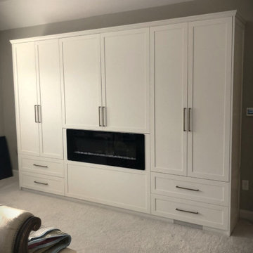 Wardrobe with electric fire place
