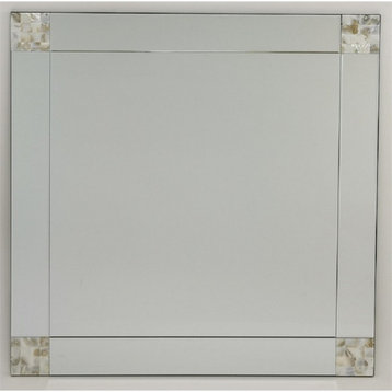 Luminous Mother of Pearl mirror 30Wx30'H clear glass square