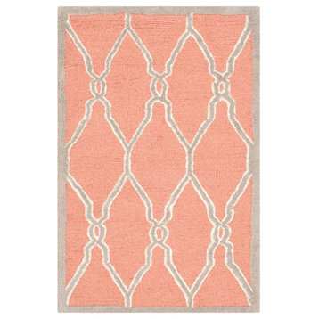 Safavieh Cambridge Collection CAM352 Rug, Coral/Ivory, 2'x3'