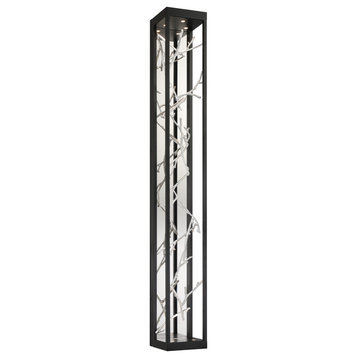 6 Light LED Wall Sconce, Black/Silver