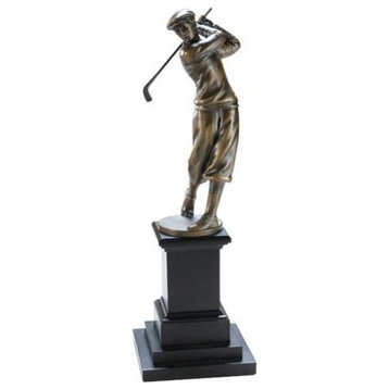 Trophy Swinging Golfer Golf Hand Painted Made in USA OK Casting Black