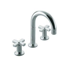 Chrome Vir Stil Minimal by Laura Kirar Basin Set, Cross Handles - Bathroom Faucets And Showerheads