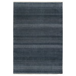 Jaipur Living - Jaipur Living Adler Tribal Area Rug, Dark Blue/Ivory, 9'x12' - The Merritt collection brings texture to any room with fine-lined grass patterns and on-trend colorways. The plush and luxuriously dense wool and viscose pile emulates a handmade feel, while the precision of the power-loomed construction proves eye-catching and impressively rich with detail. The Adler rug boasts a deep blue and ivory colorway for a rich and moody addition to any room.