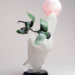 &ldquo;BEFORE DAWN&rdquo;- Pair of Canada Geese - Sculptures