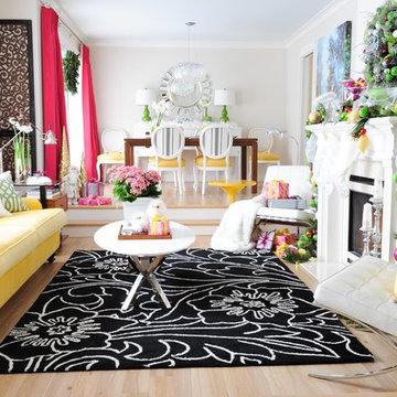 Raspberry & Yellow Holiday House