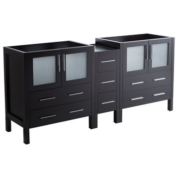 Torino 72" Double Bathroom Cabinet, Espresso, Without Top and Sinks