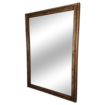 Special Walnut Sydney Style Vanity Mirror, Vertically Mounted, 36"x30"