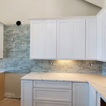 Backsplash with Multi Linear Mosaic