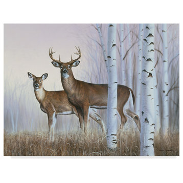 Rusty Frentner 'Deer In Birch Woods' Canvas Art, 32"x24"