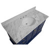 Bella Bath Vanity, Base: Royal Blue, 48", Top: Carrara Marble