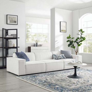 Modular Sofa, White, Fabric, Modern, Living Lounge Cafe Hotel Lobby Hospitality