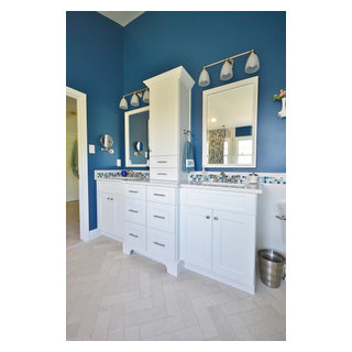 Master Bath Remodel with Blue Inspiration - Transitional - Bathroom ...