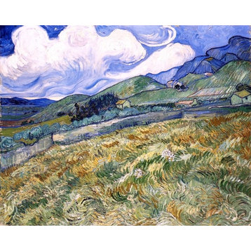 Vincent Van Gogh Wheatfield With Mountains in the Background Wall Decal