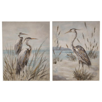 Two's Company 52063 2-Piece Set Shore Bird Wall Art Canvas