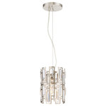 Designers Fountain - West 65th 1-Light Mini-Pendant, Satin Platinum - Bulbs not included