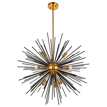 Daegan 10-Light 26" Antique Brass Pendant