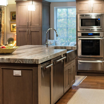 Transitional Warm Brown Kitchen in Red Birch