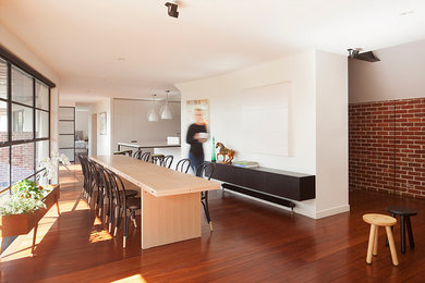 Inspiration for a large modern dining room in Melbourne.
