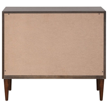 ACME Shimas 2-Drawer Wooden Accent Table in Silver and Walnut
