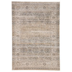 Jaipur Living - Vibe by Jaipur Living Ilias Oriental Gray/Tan Area Rug, 6'7"x9'6" - The Sinclaire collection is a vintage-inspired assortment of faded traditional designs for a casual yet glam statement. The Ilias rug boasts an ornate lattice motif with lustrous metallic details and a cream, gray, silver, and gold colorway. The sleek polyester and polypropylene fibers of this luxe rug lend a chameleon-like shine, offering the unique blend of modernity and timeless distressing.