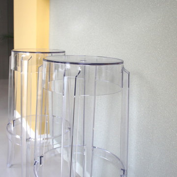 Rénovation, aménagement et décoration d'un espace salon.