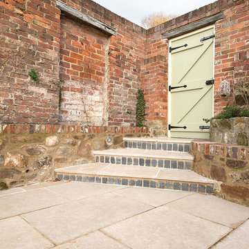 The Navy Kitchen: Dijon Tumbled Limestone Tiles