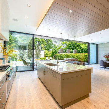 Modern kitchen with NanaWall minimal sliding glass walls