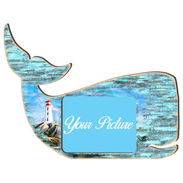 Whale Picture Frame Ornament set of 2
