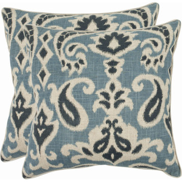 Dylan Pillow (Set of 2) - Porch Blue, Polyester, 18"x18"
