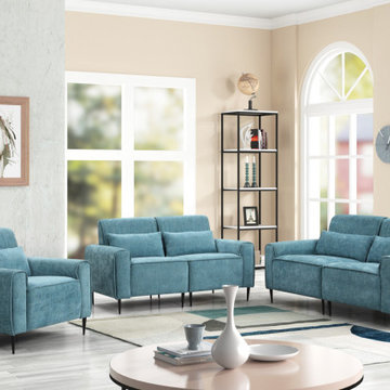 Valentina 74" Chenille Sofa Loveseat Chair Living Room Set