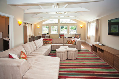 Beach style living room photo in San Francisco