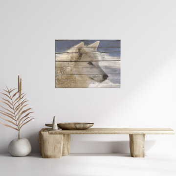Aries the White Wolf 2 Rustic Farmhouse Style Wall Art Prints