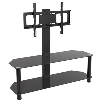 AVF Steel and Glass Stand with TV Mount for TVs up to 65" in Black