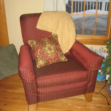 Reupholstered Recliner with Custom Pillow