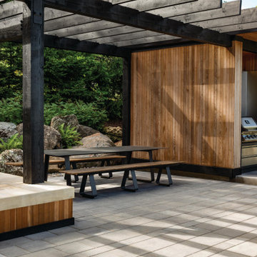Modern Rustic Backyard Pool Patio