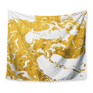 51 X 60 Kess InHouse Nick Atkinson Triangle Love Gray Gold Wall Tapestry