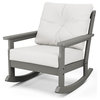 Vineyard Deep Seating Rocking Chair, Slate Gray/Natural Linen