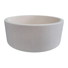 Cylindrical Natural Stone Vessel Sink, Limestone