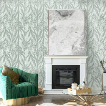 Sage Green Chevron Wallpaper