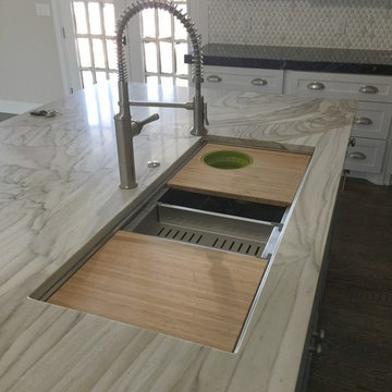 46 inch Double Bowl Ledge Sink 5LD46R with Cutting Board & Colander